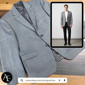 LAUREN RALPH LAUREN Men's Suit Coat Gray Wool Blazer Sport Coat Size 38S